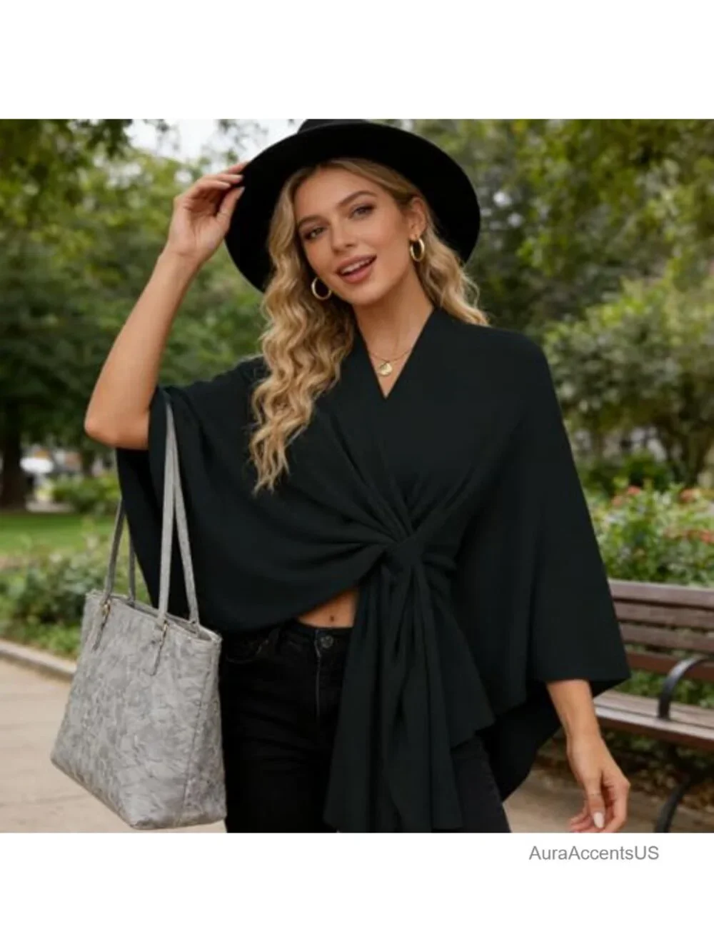 Womens Soft Warm Open Front Poncho Cape Cardigan Sweater Shawl Wrap Fall Winter